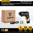 DEKO DKCS3.6O1/DCS3.6DU2 Electric Cordless Screwdriver Keyless Chuck Charging Battery
