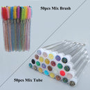 50pcs Reusable Eyelash Brush Tube Eye Lash Brush Eyebrow Brush Resin Drill Replaceable Mascara Wand Brushes Dust-proof