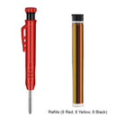Solid Carpenter Pencil with Refill Built-in Sharpener Mechanical Woodworking Construction Pencil Line Drawing Marker Supplies