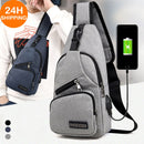 Men Anti Theft Chest Bag Shoulder Bags USB Charging Crossbody Package School Short Trip Messengers Bags Men&
