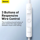 Baseus Earphones 3.5mm In-Ear 1.1m Wired Headphones Wired Control Sport Headset for Xiaomi Samsung Smartphone With Microphone