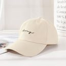 Cotton Women Baseball Cap Letter Embroidery Outdoor Visor Sun Hat Unisex Solid Color Simple Hip Hop Cap Adjustable Casual Bonnet