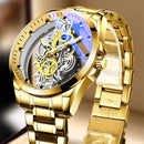 2022 New Men Watch Skeleton Automatic quartz Watch Gold Skeleton Vintage Man Watch Mens Watches Top Brand Luxury часы мужские