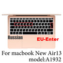 Russian silicone Keyboard Cover Protector for Macbook air13/12 /15/16pro touchbar A1706/A1466A1708/A1990/A1398/A2289/A1932/A2141