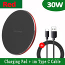 NEW 30W Fast Qi Wireless Charger Pad for iPhone 13 12 11 X Pro Max For Samsung Galaxy S21 S20 S10 S9 S8 Xiaomi Wireless Charging