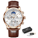 LIGE Men Watches Waterproof Luminous Top Brand Luxury Leather Casual Sports Quartz Wristwatch Military Man Watch For Men relogio