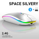 Bluetooth 5.0 Wireless With USB Rechargeable RGB Mouse BT5.2 For Laptop Computer PC Macbook Gaming Mouse 2.4GHz 1600DPI