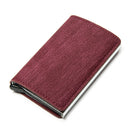 Custom Name Business Bank Credit Card Holder Men Wallet Coin Leather Wallet RFID Aluminium Box CardHolder with Money Clips Purse
