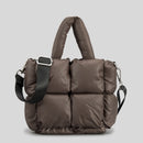 Fashion Large Tote Padded Handbags Designer Quilted Women Shoulder Bags Luxury Nylon Down Cotton Crossbody Bag Winter Purse 2022