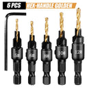 5pcs Countersink Drill Bit Carpentry Drill Set Drilling Pilot Holes For Screw Sizes #5 #6 #8 #10 #12 Drilling Woodworking Tools