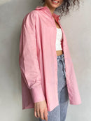 Basic Candy Colors Shirt Women&