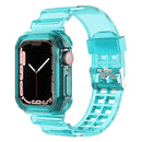Clear Band + Case for Apple Watch 8 7 6 SE 5 3 2 Soft Transparent silicone Strap for iwatch Strap 40mm 44mm 42MM 41MM 45MM 49MM