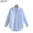 Zevity New Women Simply Candy Color Casual Slim Poplin Shirts Office Ladies Long Sleeve Blouse Roupas Chic Chemise Tops LS9405