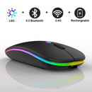 Bluetooth Wireless Mouse for Computer PC Laptop MacBook 1600 DPI Mice with RGB Backlight Ergonomic Rechargeable USB Gaming Mouse