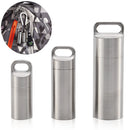 Mini Stainless Steel Sealed Capsule Waterproof Pill Box Camping Firstaid Pendant Travel Outdoor Portable Pill Case Organizer