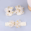 Lovely Pearl Bows Newborn Baby Girl Headband Socks Set Lace Flower Baby Hair Band Turban Baby Little Girl Hair Accessories