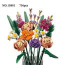 Fomantic Flower Bouquet Rose Orchid Building Block Bricks Toy DIY Potted Illustration Holiday Girlfriend Christmas Gifts 10286