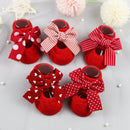 2022 Newborn Indoor Cotton Socks Bow Infant Anti Slip Socks Baby Girl Socks Rubber Soles Baby Boy Floor Socks Spring Autumn