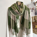 Luxury Plaid Scarf Winter Warm Cashmere Women Long Pashmina Foulard Female Scarves Lady Tassel Shawl Wraps 2022 Design New