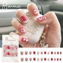 Fake Nails Art Nail Tips Press on False with Designs Set Full Cover Artificial Short Packaging Kiss Display Clear Tipsy Stick