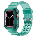 Clear Band + Case for Apple Watch 8 7 6 SE 5 3 2 Soft Transparent silicone Strap for iwatch Strap 40mm 44mm 42MM 41MM 45MM 49MM