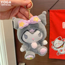 Sanrio 10cm Kuromi My Melody KT Cat PC Dog Hello Kitty Keychain Anime Plush Figure Pendant Accessories Cute Animals Toys