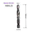 1-6pc M3 M4 M5 M6 M8 M10 Tap Drill Bits 1/4 Hex Shank Machine Hand Taps Titanium Coated HSS Drilling Tap Bits Thread Screw Tools
