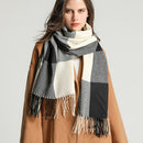 Luxury Plaid Scarf Winter Warm Cashmere Women Long Pashmina Foulard Female Scarves Lady Tassel Shawl Wraps 2022 Design New