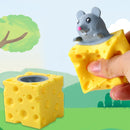 Stress-relieving pet Cheese mouse cheese pinch fun Stress ball vent squirrel cup prank toy