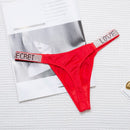 Sexy Rhinestone Thong Low Waist Panties Women Comfort Ice Silk Seamless Lingerie G String Cotton Breathable Intimates Underwear