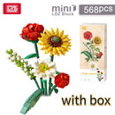 Fomantic Flower Bouquet Building Block Bricks Anime Figure Toys Friends Pricness Kit Set Gift for Girl Friend Simulation Rose