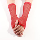 1 Pair Sexy Women Party Neon Fishnet Fingerless Long Gloves Sun Protection Sleeves Mesh Lace Thin Gloves Summer Arm Warmer