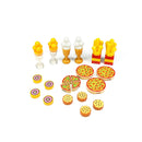 Food Building Blocks City Friend Accessories Bread Chips Roast Chicken Pizza Hot Dog Fish Fruit Carrot Basket Classic DIY Bricks