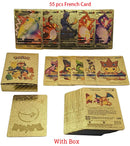New Pokemon Cards Metal Gold Silver Vmax GX Card Box Charizard Pikachu Rare Collection Battle Trainer Card Children Toys Gift
