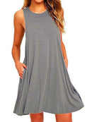 Women Black Blue Summer Dress 2022 Polyester Short Sleeve O-Neck Tops Casual Loose Dress Female Street White Dress Vestidos