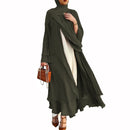 Ramadan Open Chiffon Abaya Dubai Women Sash Marocain Kaftan Eid Hijab Long Robe Muslim Fashion Clothes Turkey Vestido De Mujer