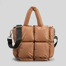 Fashion Large Tote Padded Handbags Designer Quilted Women Shoulder Bags Luxury Nylon Down Cotton Crossbody Bag Winter Purse 2022