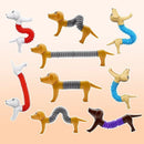 1- 4Pcs Novelty Spring Dog Pop Tubes Sensory Toy Stress Relieve Bellows Toys For Adult Kids Anti-stress Squeeze Toys Gifts