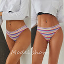 FINETOO 3Pcs/Set Colorful Stripes Panties Women&