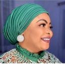 Candy Color Ladies Head Wraps Muslim Hijab Bonnets Fashion Headgear Trending Elastic Full Body Pleated Turban Cap for Women