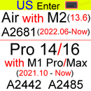 Keyboard Cover for Macbook Air 13 M2 Pro 13 M1 14 Max 15 16 Bar ID 17 Retina 11 Silicone Protector Skin Case A2337 A2442 A2681
