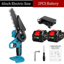 6 Inch Handheld Electric Saw.2PCS Lithium Battery with Indicator.Portable Mini Pruning Chainsaw Garden Woodworking Cutting Tool