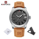 NAVIFORCE Male Wrist Watches Military Sports Anti-shock Waterproof Leather Strap Men Watch Fashion Green Clock Relogio Masculino