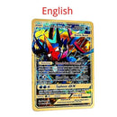 10000HP Arceus Vmax DIY Golden Pokemon Cards in English Iron Metal Pokmo Letters Kids Gift Game Collection Cards