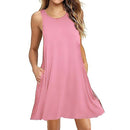 Women Black Blue Summer Dress 2022 Polyester Short Sleeve O-Neck Tops Casual Loose Dress Female Street White Dress Vestidos