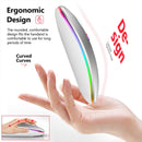 Wireless Mouse with RGB LED Backlight Mice USB Rechargeable Bluetooth Gaming Mouse for Computer Laptop PC 1600DPI Mause Gamer