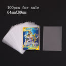 Pokemon Card Sleeves 100 Counts Transparent Playing Games VMAX Protector Cards Folder Yugioh Pokémon Case Holder Kids Toy Gift