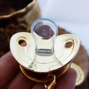 Name Initial Letter Baby Pacifier and Pacifier Clips BPA Free Silicone Infant Nipple Gold Bling Newborn Dummy Soother