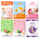 PUTIMI 6packs Exfoliating Foot Mask Feet Peeling Mask Spa Socks Smooth Dead Skin Remover Moisturizing Whitening Foot Mask