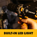 DEKO 20V MAX Cordless Drill Power Tools Wireless Drills Rechargeable Drill Set for Electric Screwdriver Battery Driller Tool